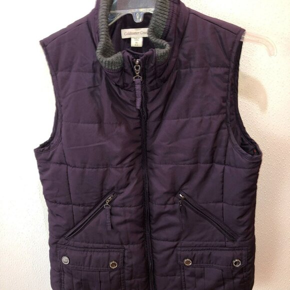 Coldwater Creek Womens Size XS 4 6 Purple Full Zip Front Pockets Puffer Vest - Picture 4 of 8